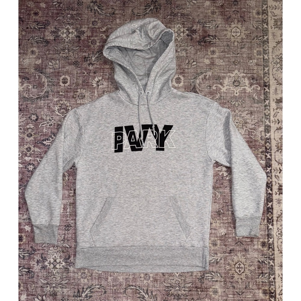 Ivy Park Womens Oversized Gray Logo Hoodie Sweatshirt Small Pullover Beyoncé
